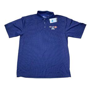 NWT CUTTER & BUCK RAVENS/49ERS SUPER BOWL XLVII BLUE POLO GOLF SHIRT XXL